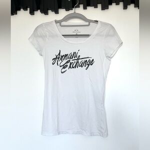 Armani Exchange White Slim Fit T-shirt Size XS